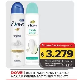 Dove - Antitranspirante Aero Varias Presentaciones