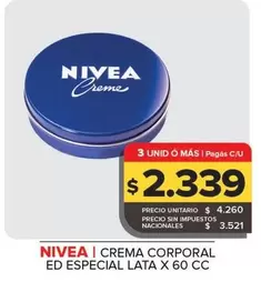 Nivea - Crema Corporal Ed Especial Lata