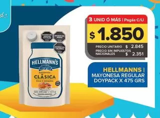 Hellmann's - Mayonesa Regular Doypack