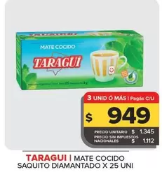 Taraguí - Mate Cocido Saquito Diamantado