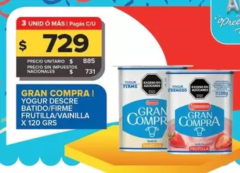 Gran Compra - Yogur Descre Batido/Firme Frutilla/Vanilla