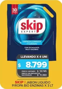 Skip - Jabon Liquido P/ Ropa Bio Enzimas