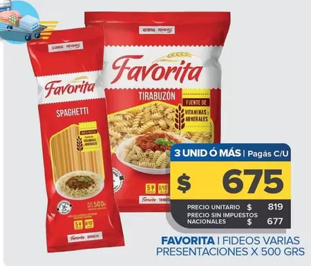 Favorita - Fideos Varias Presentaciones
