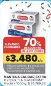 La Serenísima - Manteca Calidad Extra