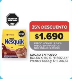 Nesquik - CACAO EN POLVO