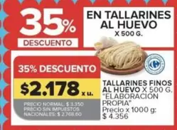 Carrefour - TALLARINES FINOS AL HUEVO