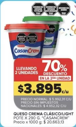 Casancrem - QUESO CREMA CLÁSICO/LIGHT