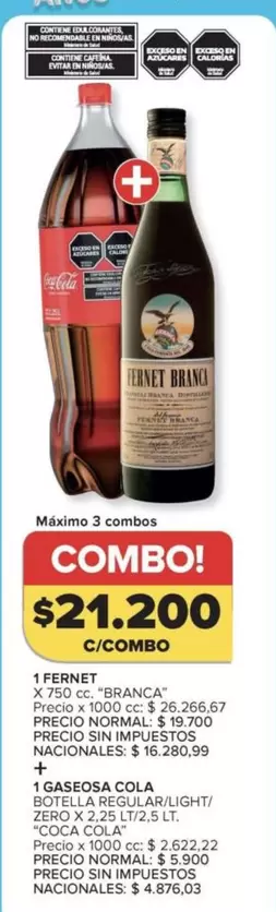 Coca cola - FERNET + GASEOSA COLA