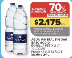 Glaciar - AGUA MINERAL SIN GAS BAJO SODIO BOTELLA PET
