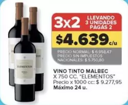 Elementos - VINO TINTO MALBEC