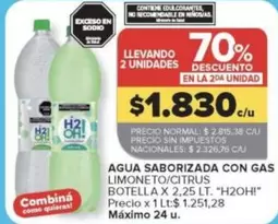 X$ - AGUA SABORIZADA CON GAS LIMONETO/CITRUS