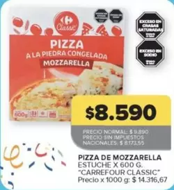 Carrefour - PIZZA A LA PIEDRA CONGELADA MOZZARELLA