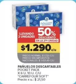 Carrefour - PAÑUELOS DESCARTABLES POCKET PACK