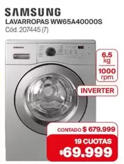Samsung - LAVARROPAS WW65A40000S Cód. 207445 (7)