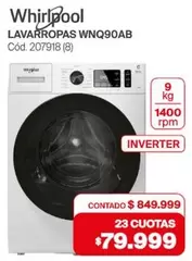 Whirlpool - LAVARROPAS WNQ90AB Cód. 207918 (8)