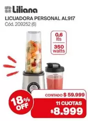 Liliana - LICUADORA PERSONAL AL917 Cód. 209252