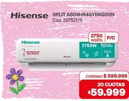 Hisense - SPLIT AS09HR4SYRKG00 Cód. 207521 (1)