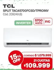 TCL - SPLIT TACA5700FCSD/TPROINNV Cód. 209249 (6)