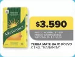 Mañanita - YERBA MATE BAJO POLVO