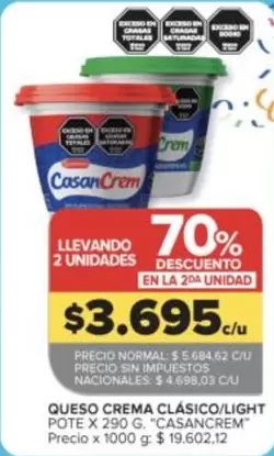 Casancrem - QUESO CREMA CLÁSICO/LIGHT POTE