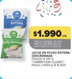 Carrefour - LECHE EN POLVO ENTERA/DESCREMADA