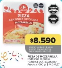 Carrefour - PIZZA A LA PIEDRA CONGELADA MOZZARELLA