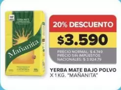 Mañanita - YERBA MATE BAJO POLVO