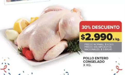 X$ - POLLO ENTERO CONGELADO