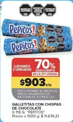 Pepitos - GALLETITAS CON CHISPAS DE CHOCOLATE