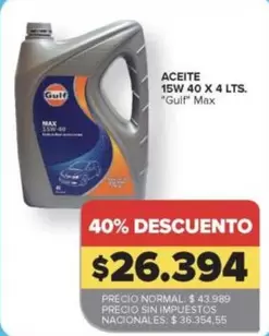 X$ - Aceite 15W 40 X 4 Lts.