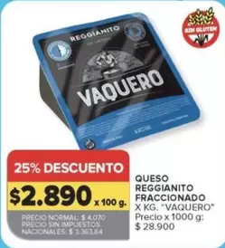 X$ - QUESO REGGIAINITO FRACCIONADO
