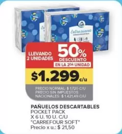Carrefour - PAÑUELOS DESCARTABLES POCKET PACK
