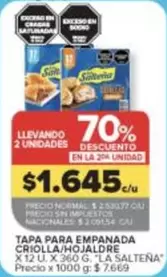 X$ - TAPA PARA EMPANADA CRIOLLA/HOJALDRE