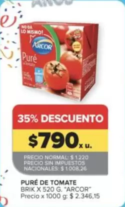 Arcor - PURÉ DE TOMATE BRIK