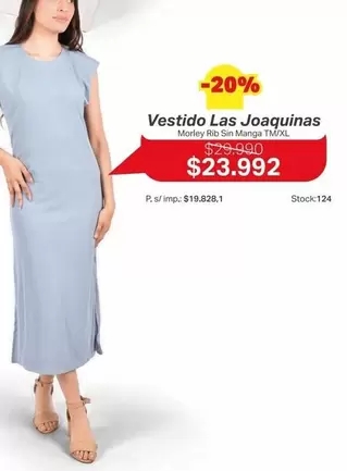 Vestido Las Joaquinas Morley Rib Sin Manga