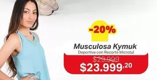 Musculosa Kymuk Deportiva con Recorte Microtul