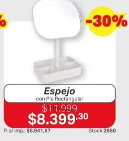 Espejo con Pie Rectangular