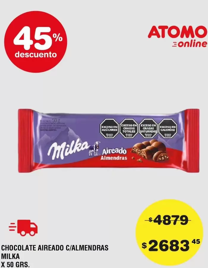 Milka - CHOCOLATE AIREADO C/ALMENDRAS