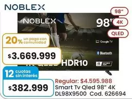 Noblex - Smart Tv Qled 98" 4K DL98X9500