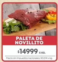 X$ - PALETA DE NOVILLITO