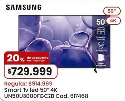 Samsung - Smart Tv led 50" 4K UN50U8000GFCZB