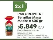 X$ - Pan Semillas Masa Madre x 600 gr