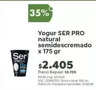 Ser - Yogur natural semidescremado