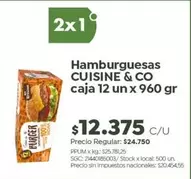 X$ - Hamburguesas caja 12 un