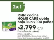 X$ - Rollo cocina doble hoja 3 un x 100 paños