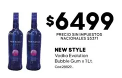 New Style - Vodka Evolution Bubble Gum x 1Lt. Cod 28829