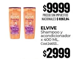 Elvive - Shampoo y acondicionador x 400 ML. Cód:24653