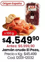 Origen - Jamón crudo