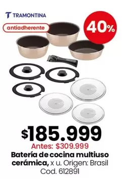 Tramontina - Batería de cocina multiuso cerámica
