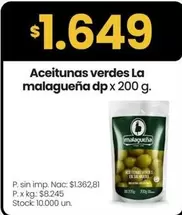 X$ - Aceitunas verdes dp